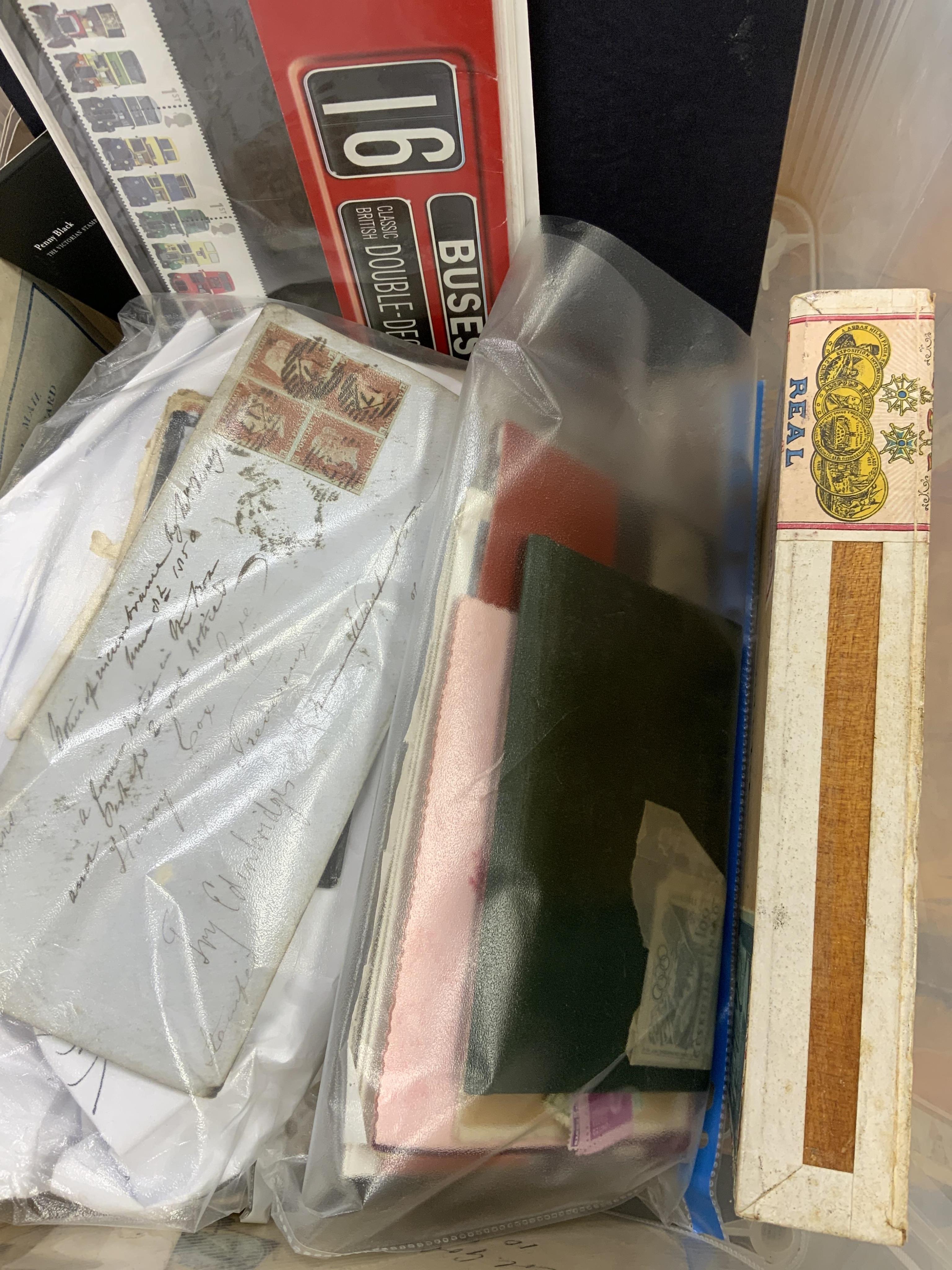 A collection of postage stamps, including early Victoria issues; stock books containing five - 1d 1840 Penny Blacks, two - 2d 1840 Two Pence Blues, eight - 1d 1841 Penny Reds, four 2d - 1841 Two Pence Blues, plus a subst